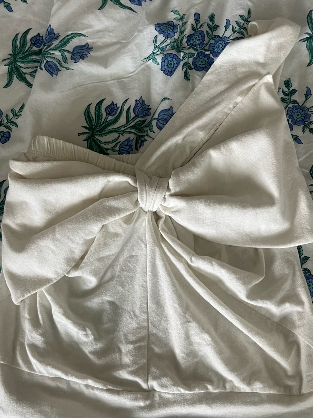 White Bow Front Top